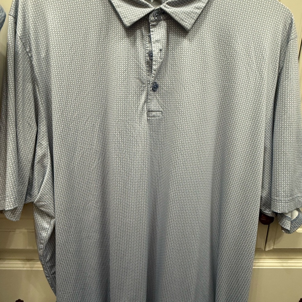 Callaway Light Blue Geometric Polo Shirt